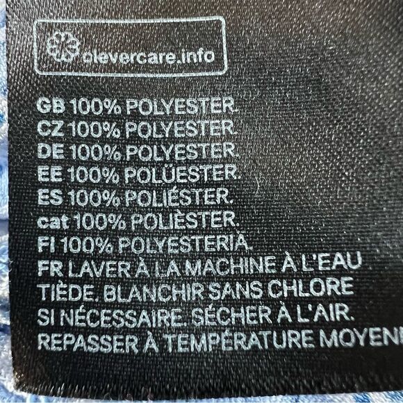 H & M Babydoll Smocked Coquette Powder Blue Floral Peasant Boho Blouse Size M - Picture 8 of 12